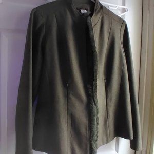 JEX COLLECTION Size 44 lined jacket Green Wool NEW w/o tag Made in Canada